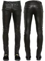 balmain slim-fit biker jeans fashion leather